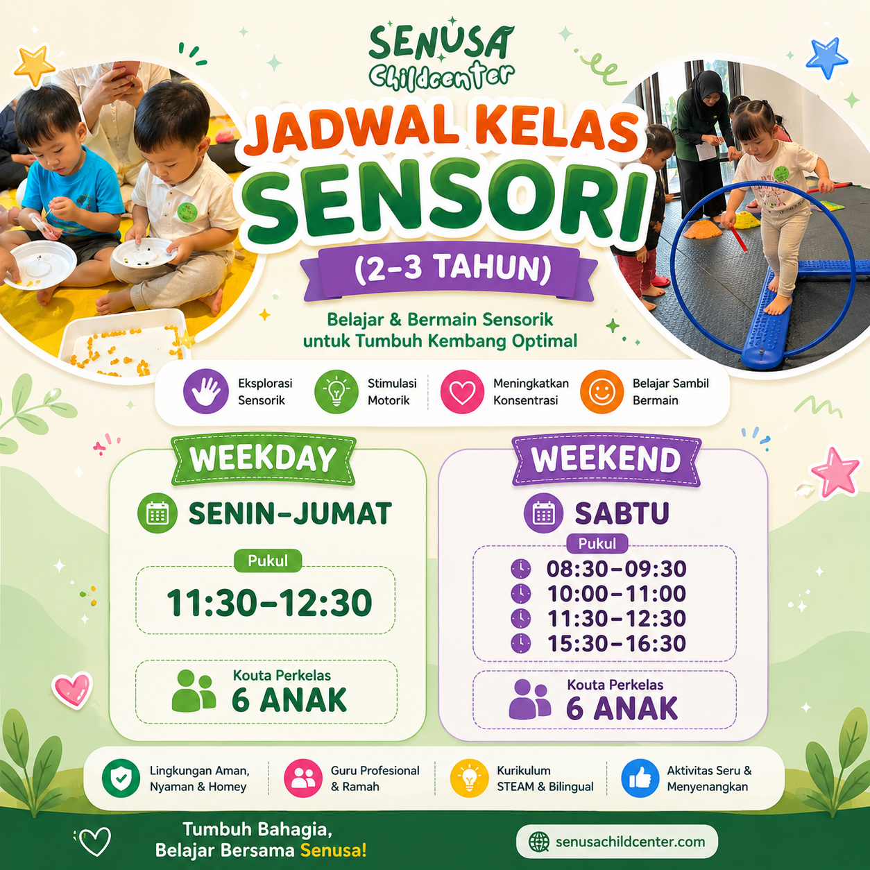 Jadwal Kelas Sensori (2-3 Tahun)